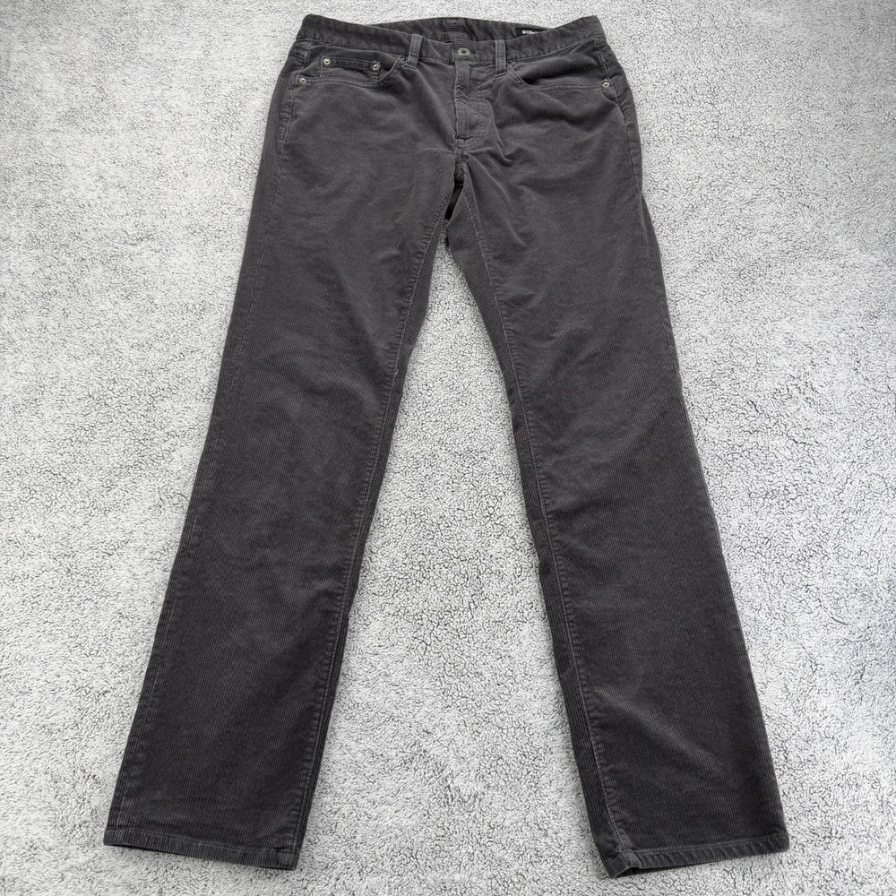 Bonobos Corduroy Pants Mens 31x31 Charcoal Gray Straight 5 Pocket Stretch Preppy